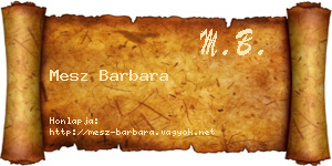 Mesz Barbara névjegykártya